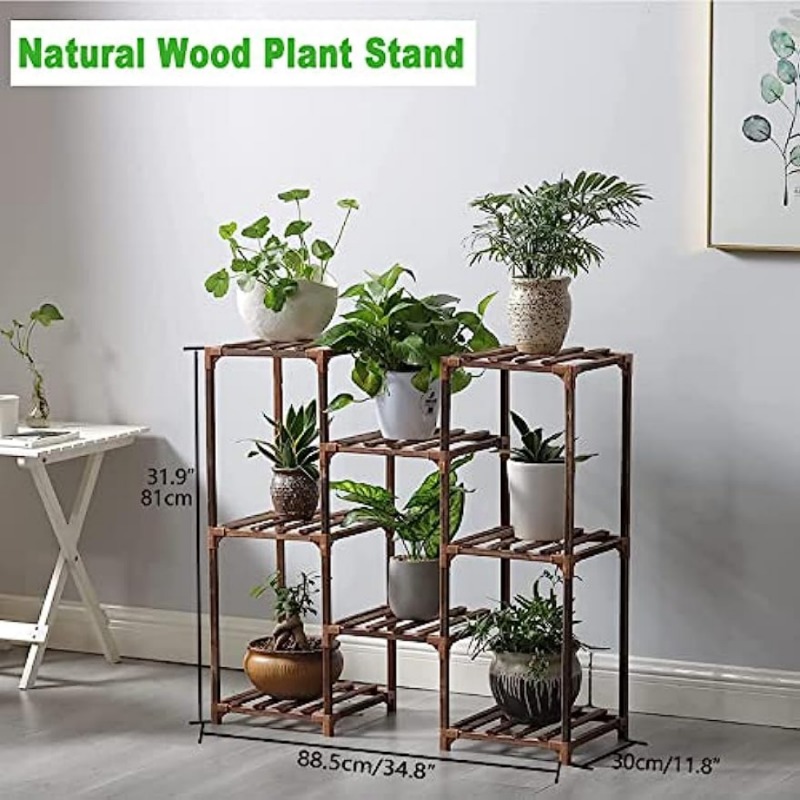 12 tier Wooden Flower Pot Stand Rack Stable Flower Pot - Temu