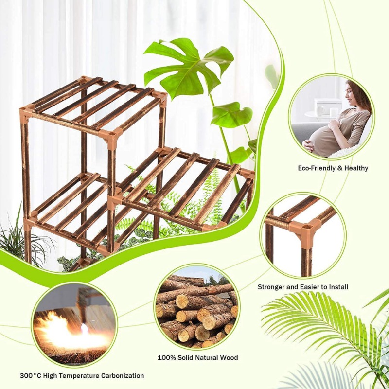 12 tier Wooden Flower Pot Stand Rack Stable Flower Pot - Temu