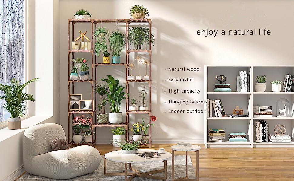 12 tier Wooden Flower Pot Stand Rack Stable Flower Pot - Temu