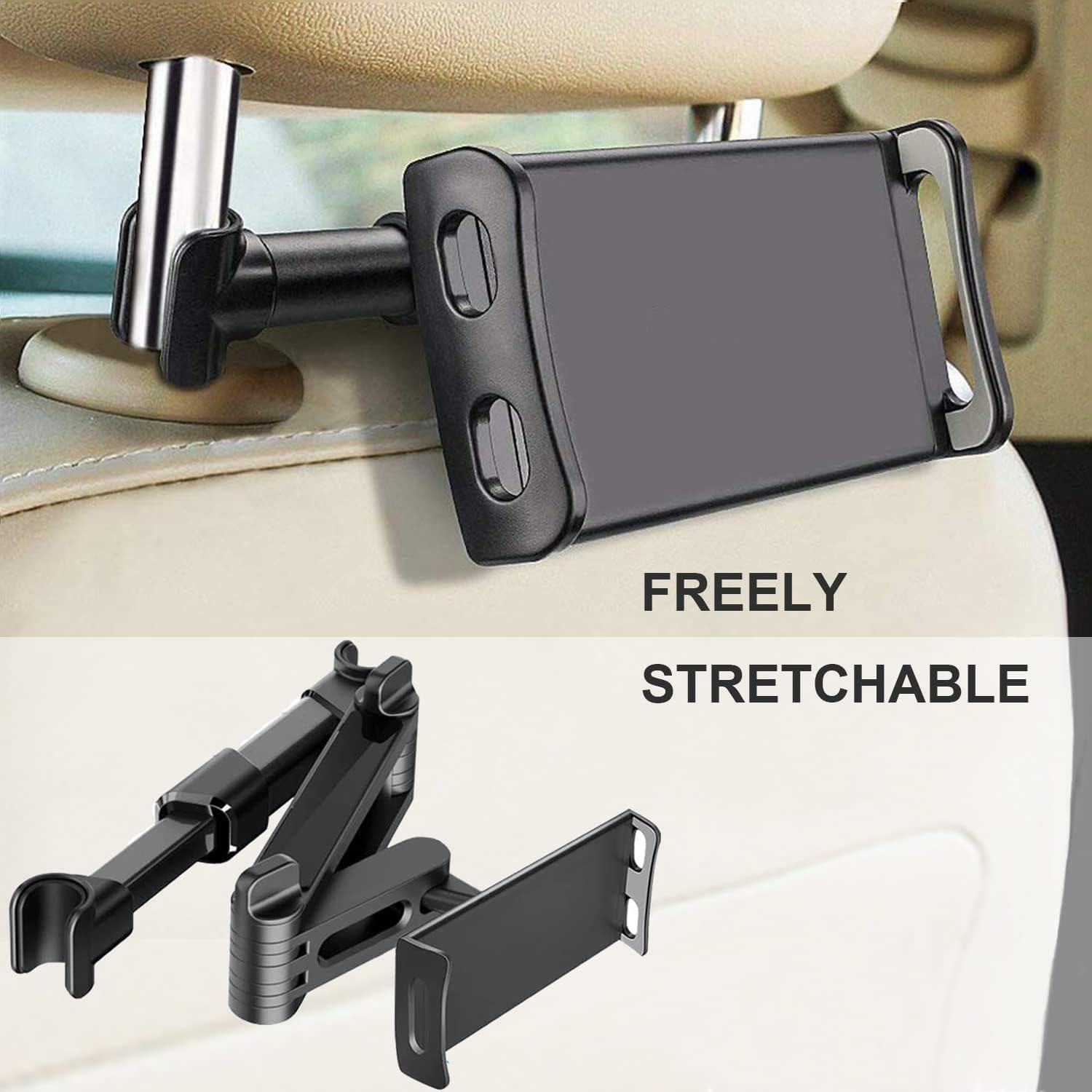 Tablet-Halter für Auto, dehnbare Auto-Kopfstütze Smartphones / Schalter /  iPad-Halter 360 Drehbar Einstellbare Auto Rücksitz Tablet Mount Halter