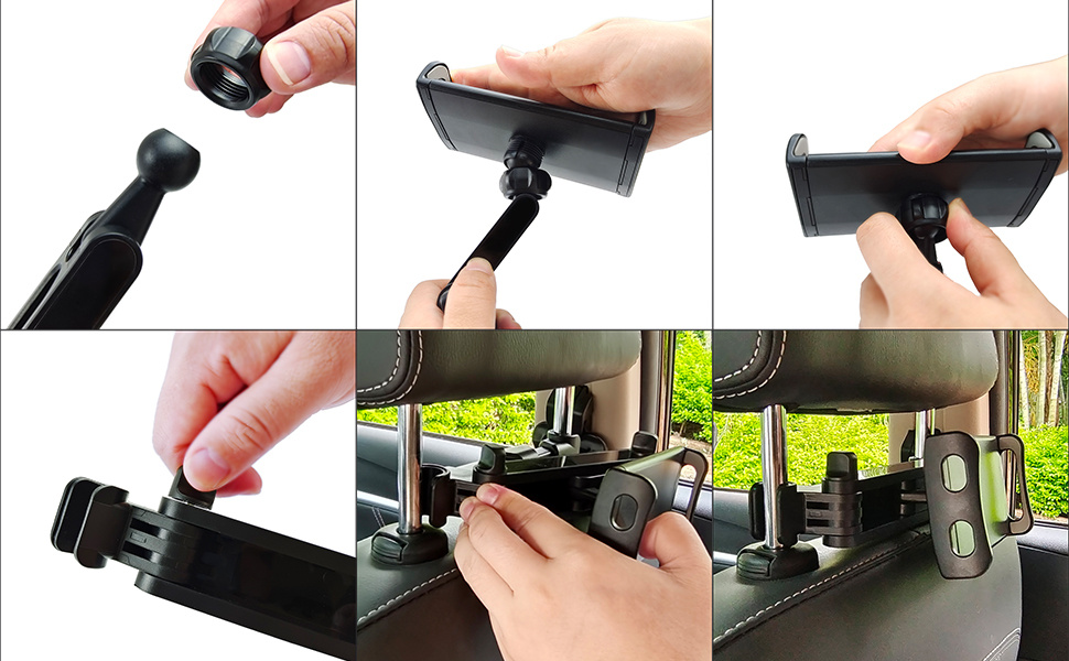 Hinten Sitz Telefon Halter Halterung 360 ° Drehbare Schwarz Auto Kopfstütze  Tablet Stnder Ersatz Für Tesla