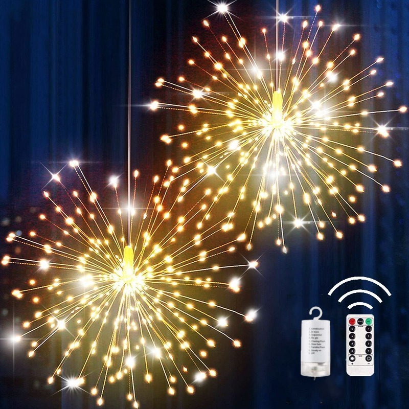 Luces Fuegos Artificiales Pirotecnia LED para Decoracion Navidad