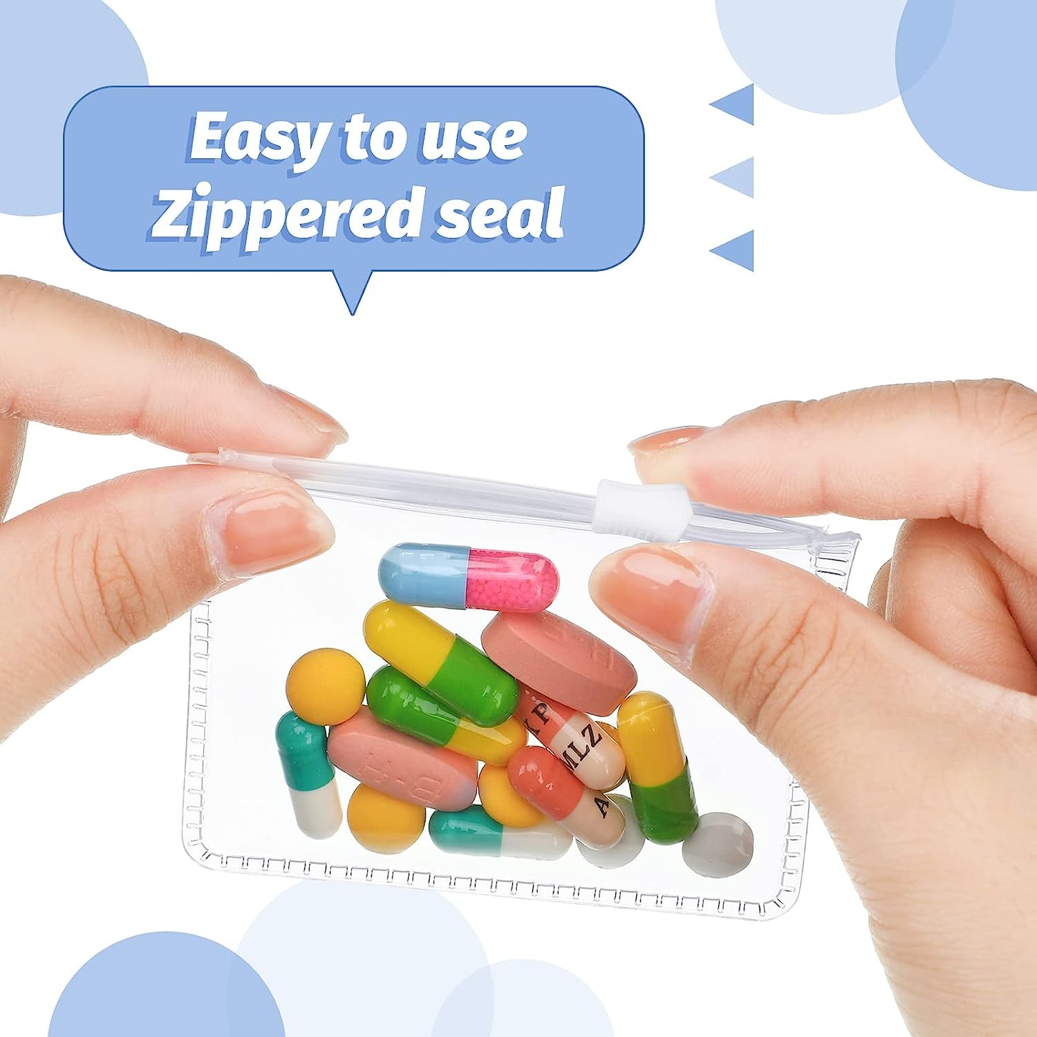 Pill Pouch Bags Zippered Pill Pouch Set Reusable Pill Baggies