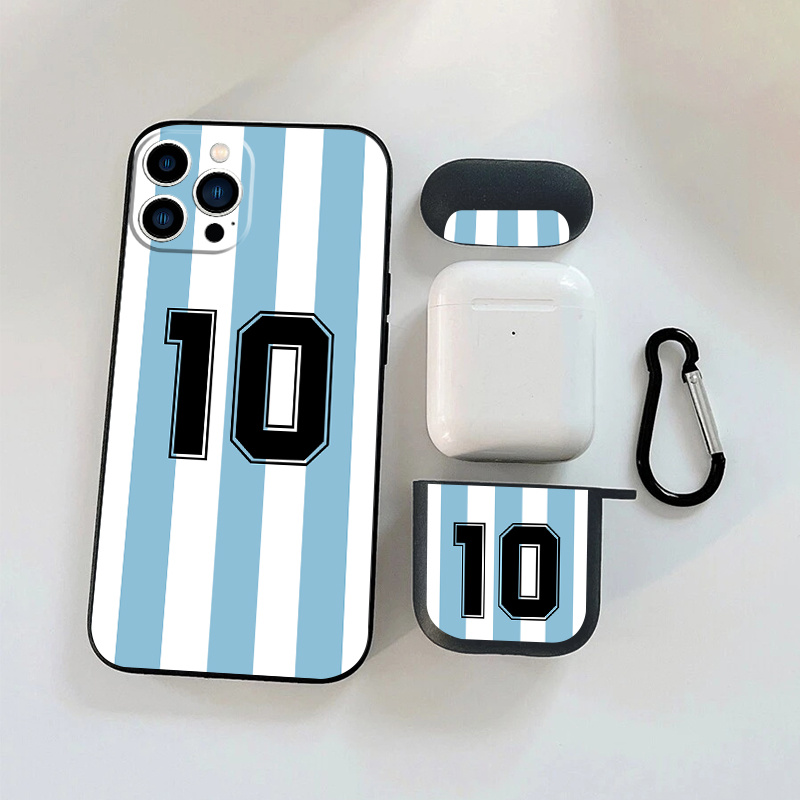 

1pc Earphone Case For Airpods 1 2 & 1pc Phone Case With Number 10 Graphic For Iphone 11 14 13 12 Pro Max Xr Xs 7 8 6 Plus