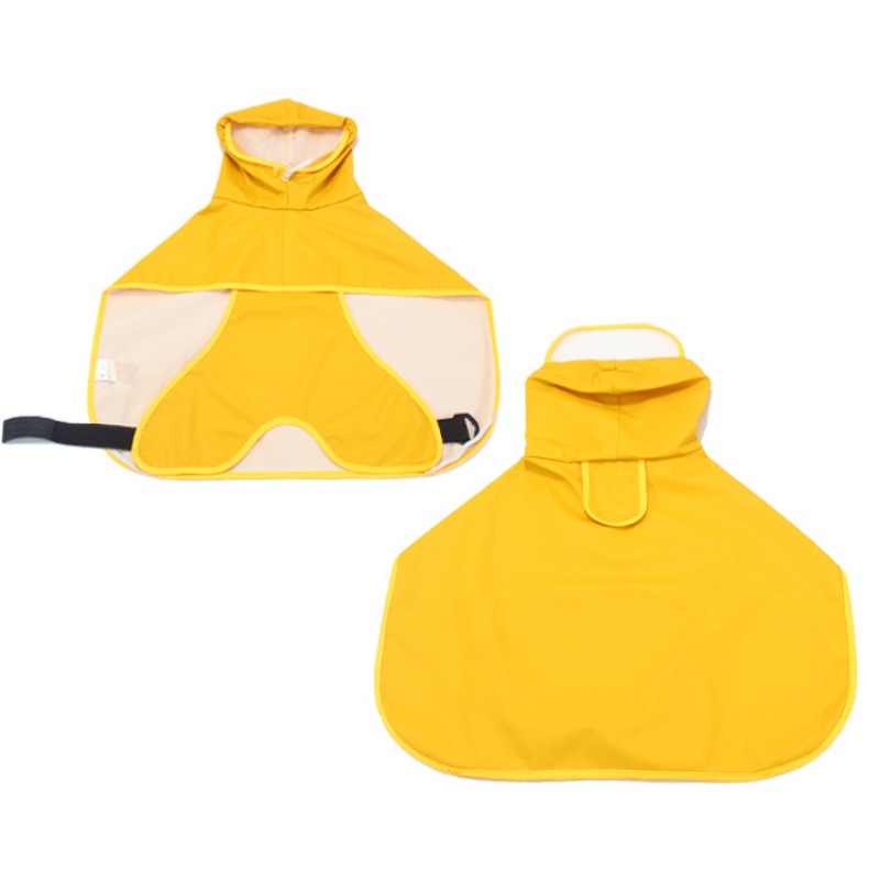 Dog Raincoat Yellow Lightweight Dog Rain Jacket Pet Waterproof