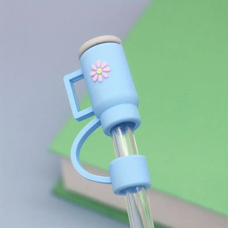 Lovely Cartoon Reusable Drinking Straw Plugs, Dustproof Spill