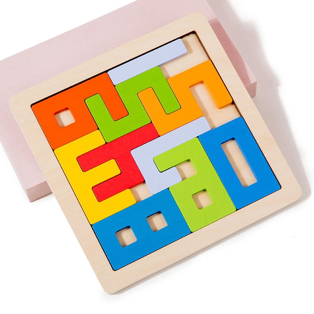 2023 Children's Toy Wooden 3D three-dimensional Tetris Puzzle