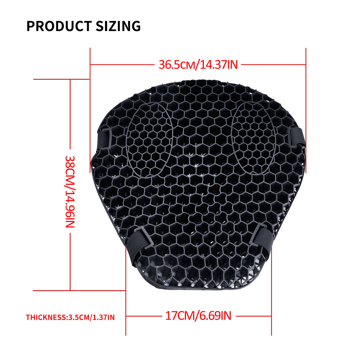Universal Gel Motorcycle Seat Cushion - Superior Absorption and Protection  with Warm Cover- Comfortable and Large 3D Honeycomb motorcycle seat cushions  for long rides