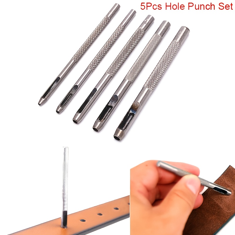 

5pcs Leather Punch Set: Create Custom Watch Straps & Belts With Ease!