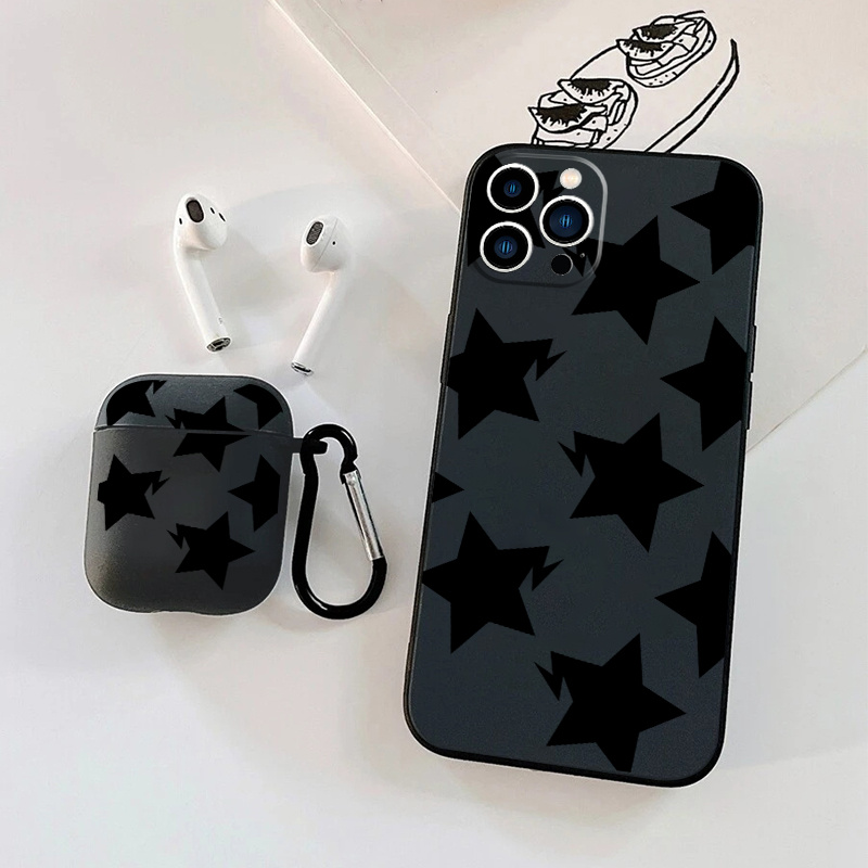 Funda Auriculares Material Tpu Estrella Negra Sencilla Lisa - Temu