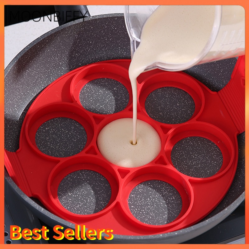 1pc Silicone Pancake Maker Multiple Shapes 7 Holes Nonstick Baking Mold  Ring Fried Egg Molds For Family Cooking Kitchenware Gadgets