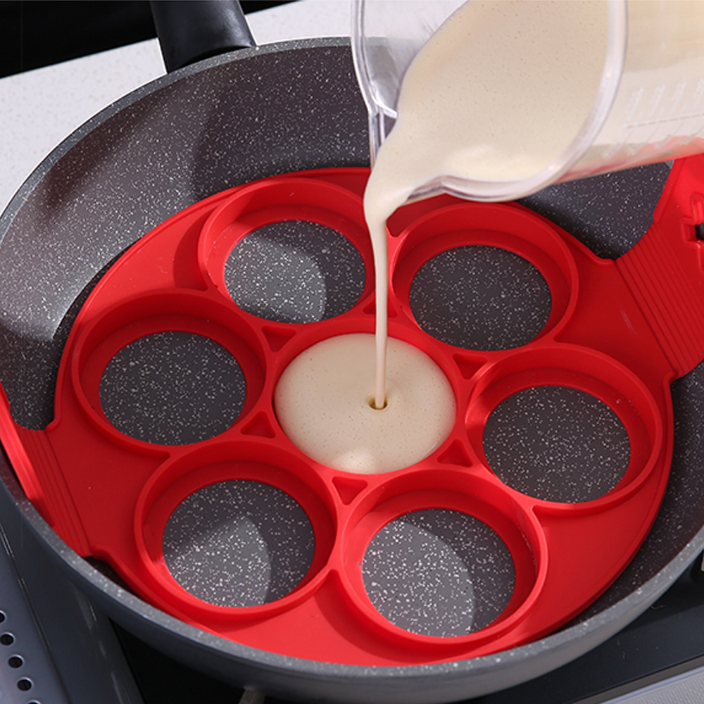 silicone   pan with 7   mold non stick egg cooking tray multi shaped pancake egg maker for home kitchen cooking gadgets tool details 3