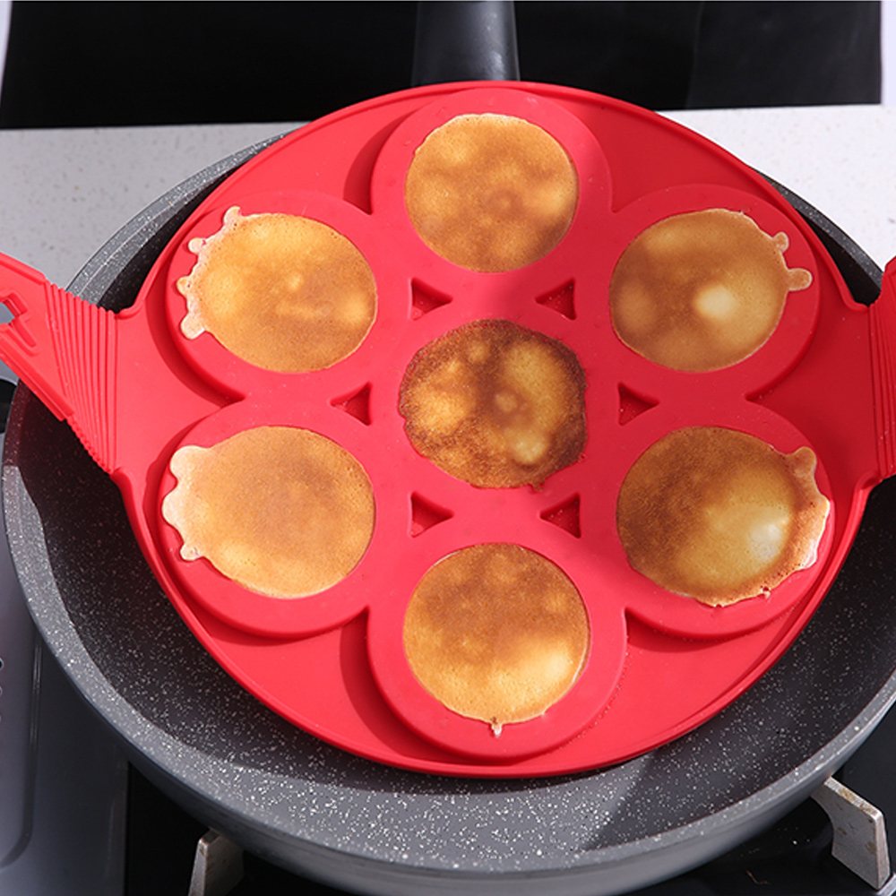 silicone   pan with 7   mold non stick egg cooking tray multi shaped pancake egg maker for home kitchen cooking gadgets tool details 4