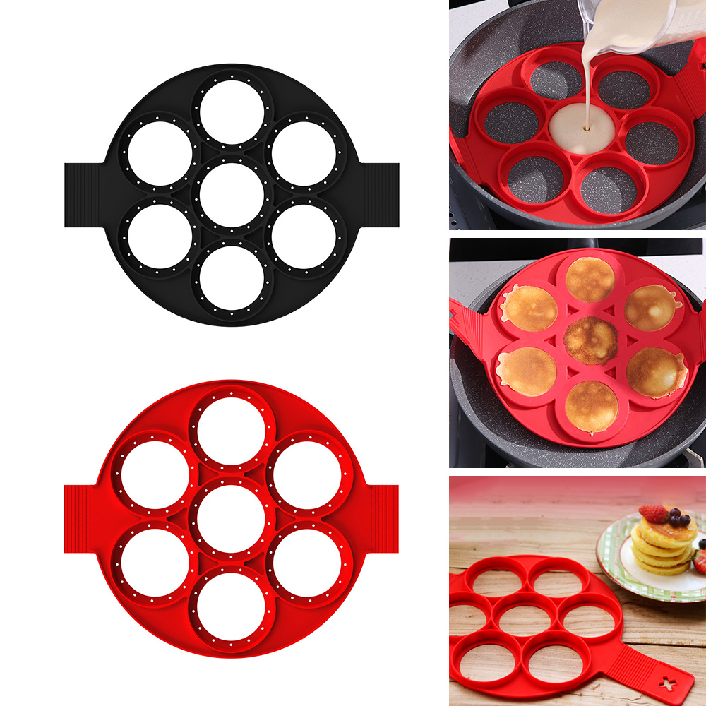 silicone   pan with 7   mold non stick egg cooking tray multi shaped pancake egg maker for home kitchen cooking gadgets tool details 7