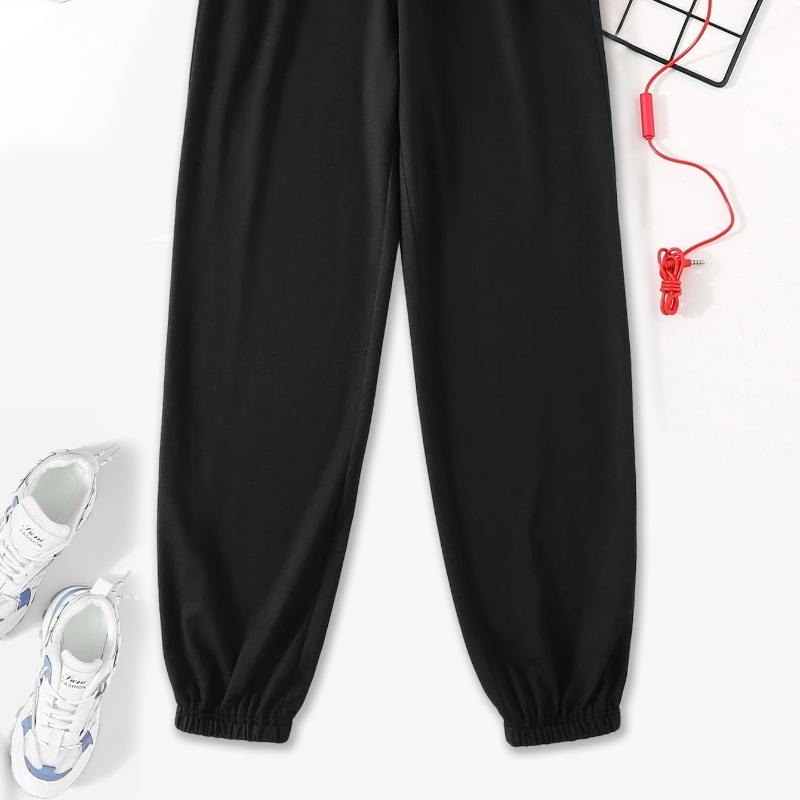 

Street Style Basic Sweatpants For Girls Elastic Waist Joggers Casual Pants