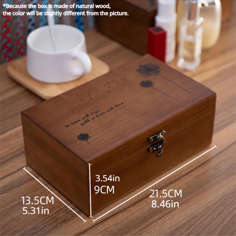 Wooden Sewing Box Empty Box Organizer for Jewelry Cosmetic Travel Pattern  Accessories Compact DIY Sewing Box Basket