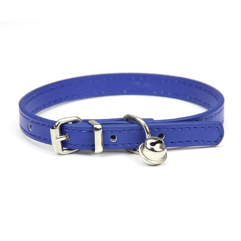 Cat Collar REAL LEATHER with Safety Elastic, Bell, Range of Colours  Available