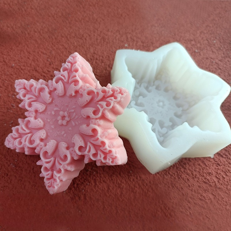 Christmas Snowflake Candle Silicone Mold Handmade Soap