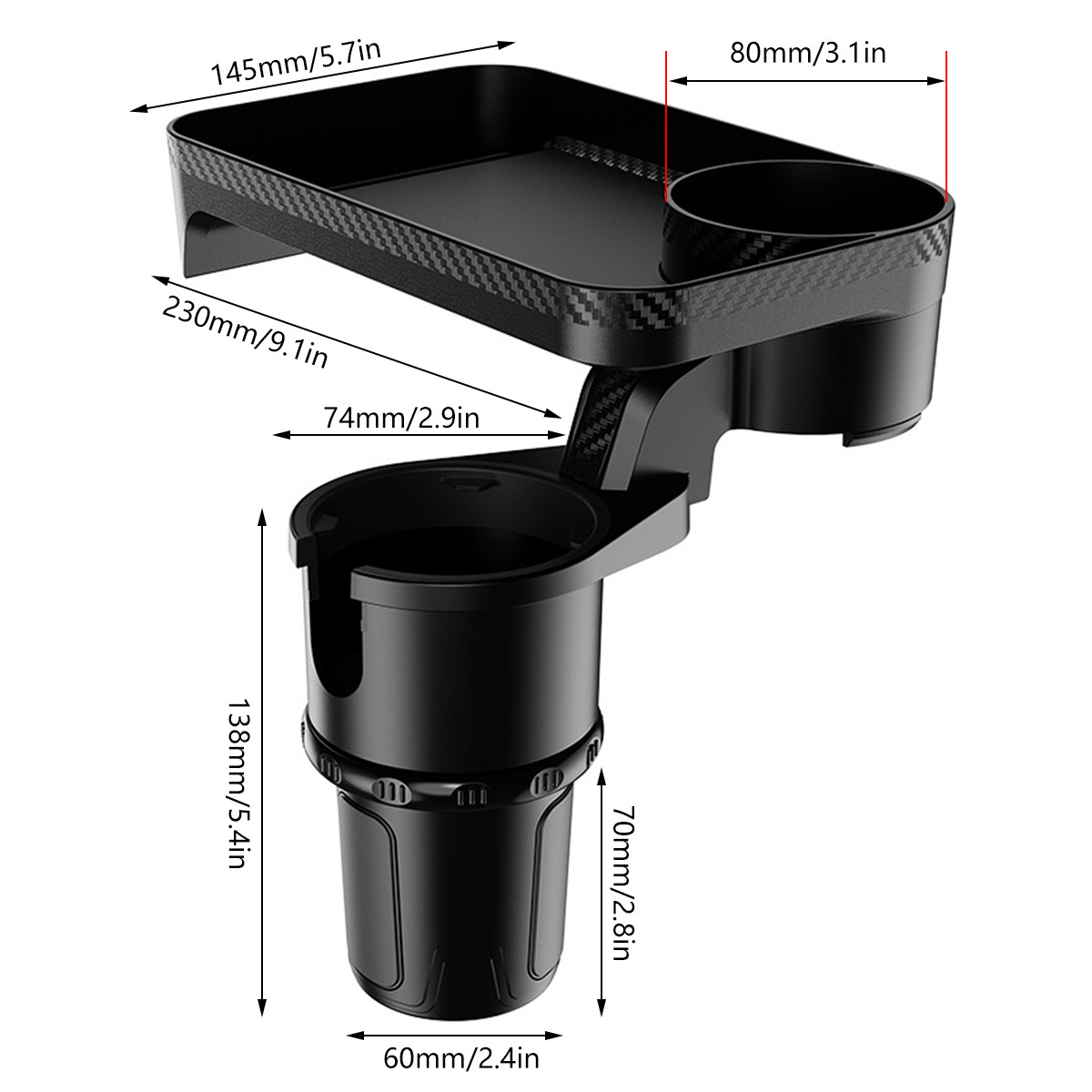 Car Cup Holder Expander Attachable Tray 360° Rotating Car Temu Canada