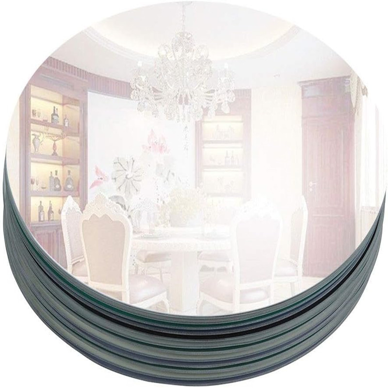 Round Glass Mirror Table Centerpiece & Wall Decor