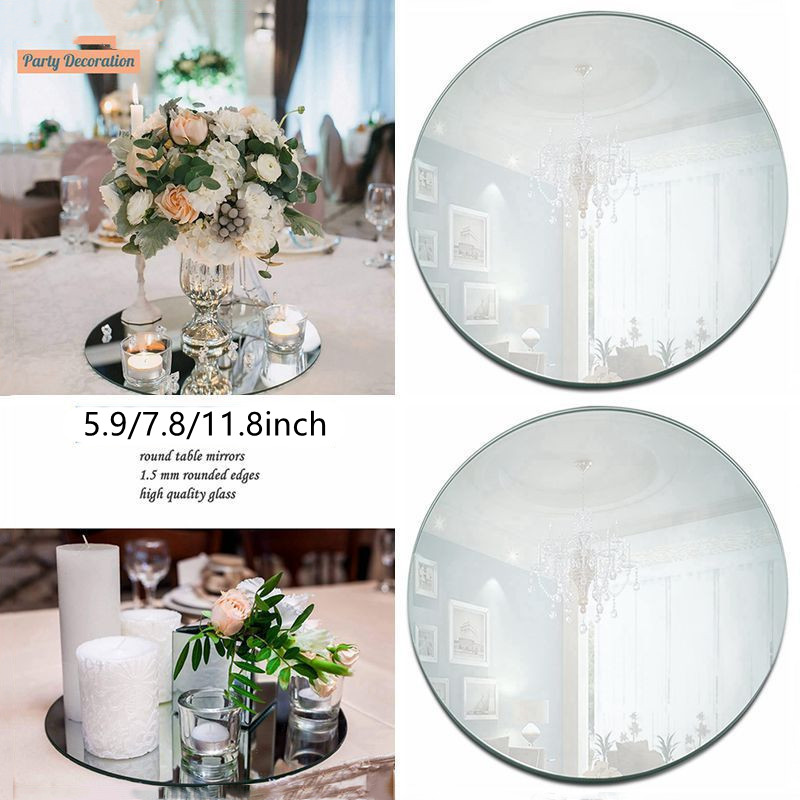 Wedding Centerpiece Decorating - 12pcs Round Glass Flat Edge - 12