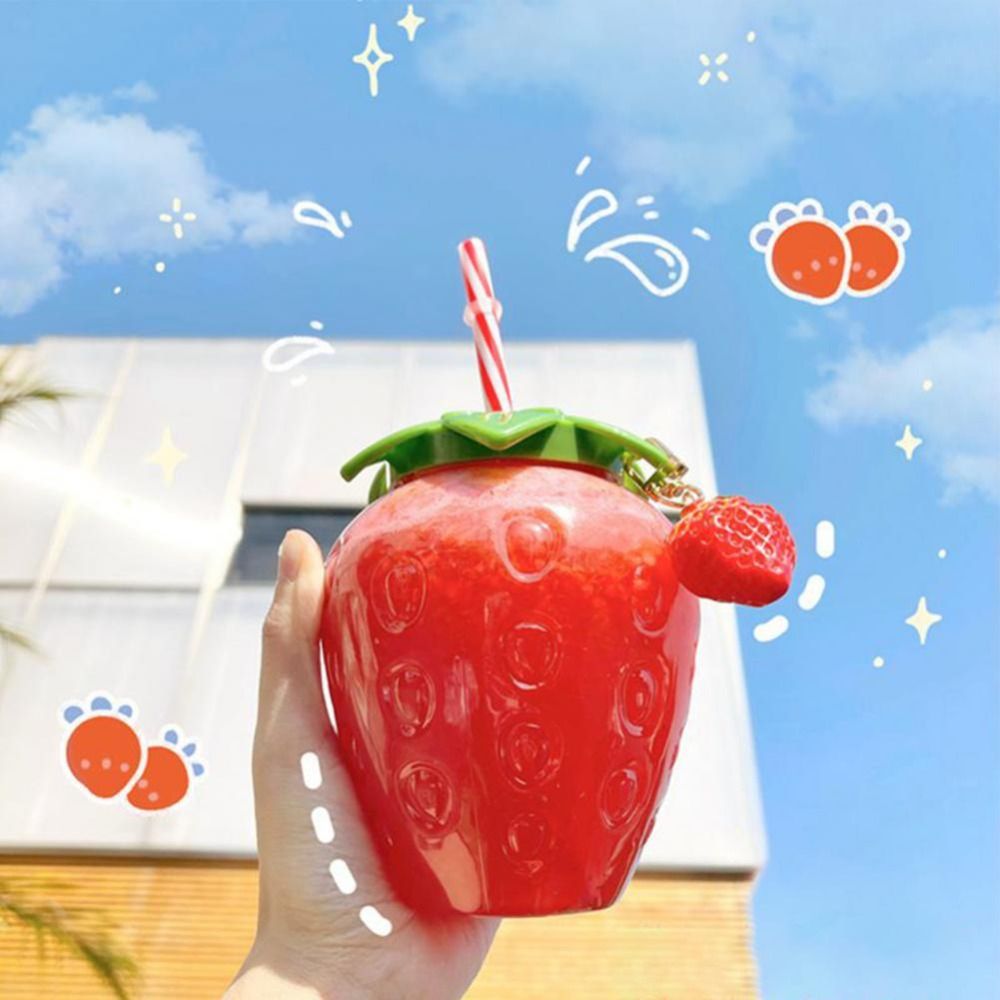 Cute Kawaii Strawberry Water Bottle Portable Leakproof With - Temu