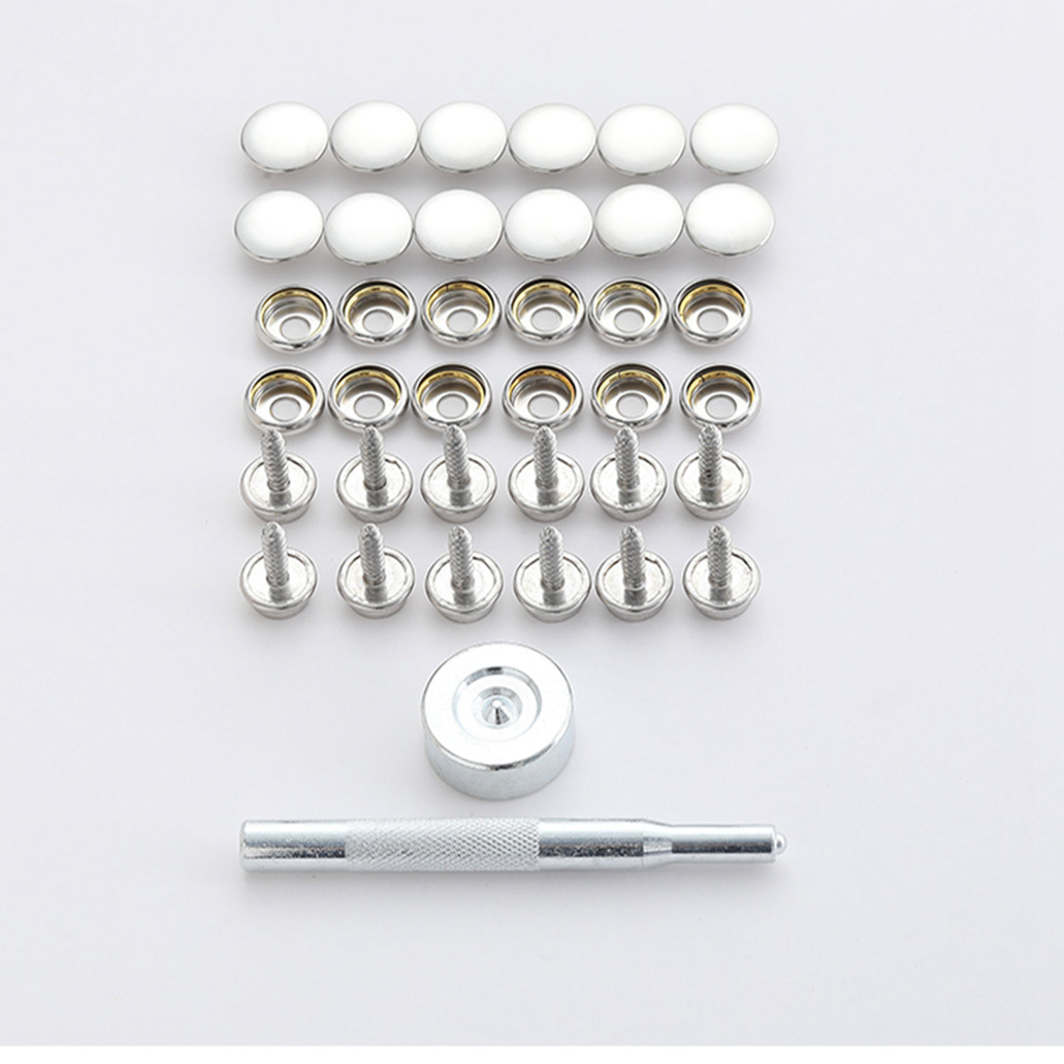 150Pcs Screw Snaps Fastener Kit with Tool Marine Grade Stainless Steel  Black Button Snaps Canvas Snaps for Boat Tent Leather
