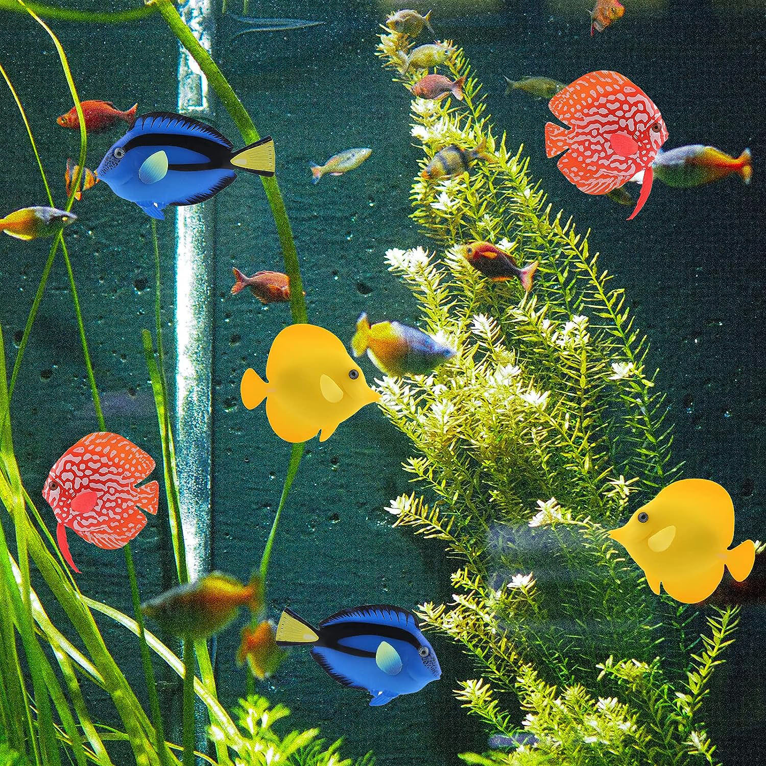 4 pièces aquarium poissons artificiels poissons flottants