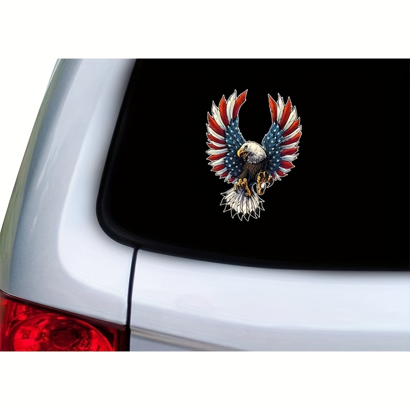 Patriotic American Flag Bald Eagle Decal For Car Show Your Pride With Black Wing Tips Temu