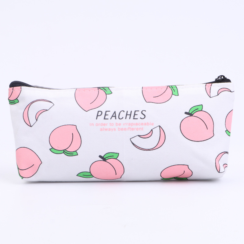 Peach Makeup Bag Cosmetic Purse Stationary Pencil Case