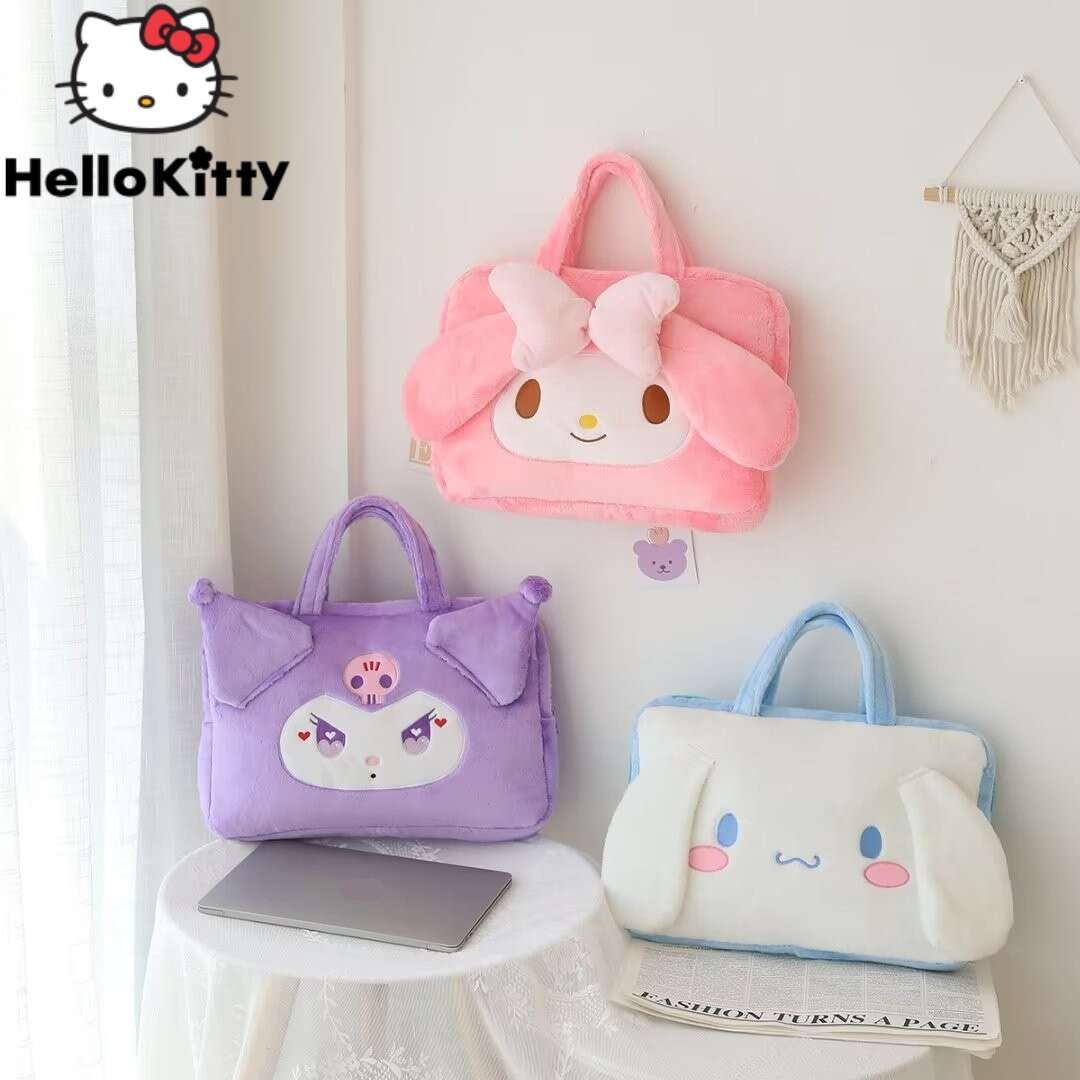 Hello Kitty Black and Pink Face Messenger Bag Laptop Bag