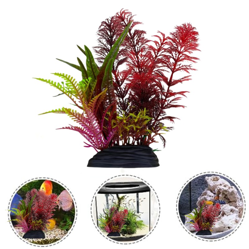 Deyuer Water Plants Artificial Aquariums Decoration Plastic Fake