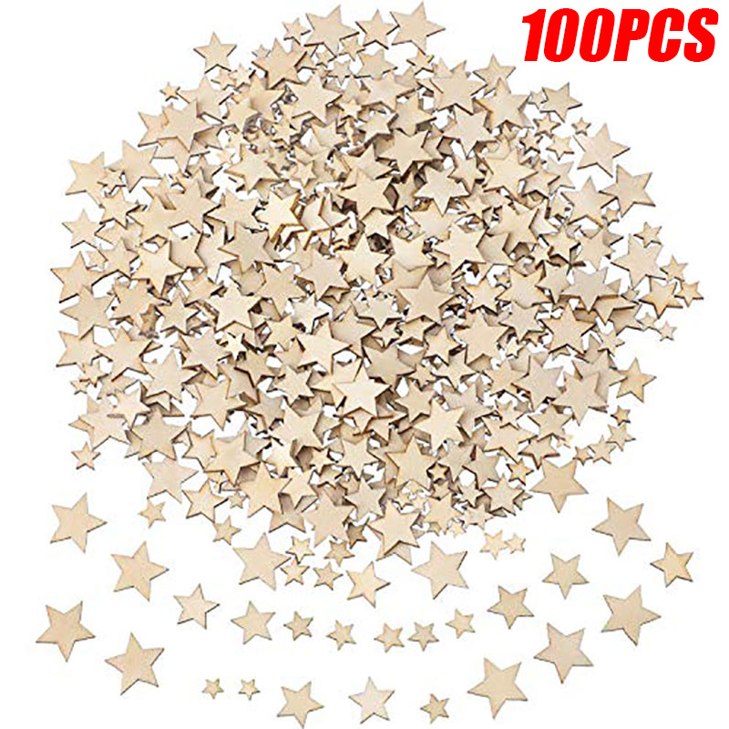 Wooden Stars Shape Wood Stars Pieces Blank Wood Pieces - Temu