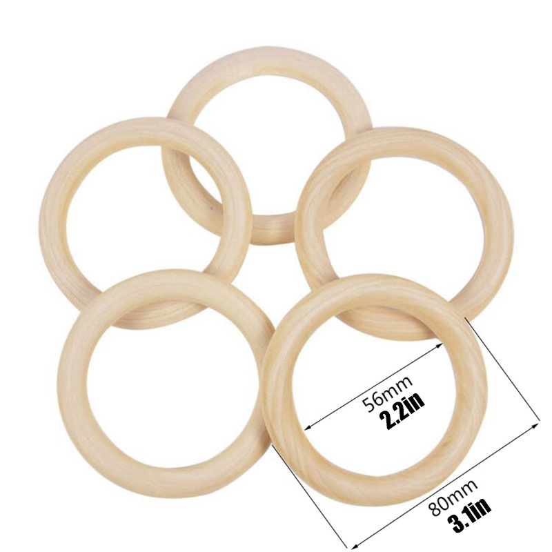 Unfinished Wooden Rings Multiple Sizes Solid Color Natural Wood