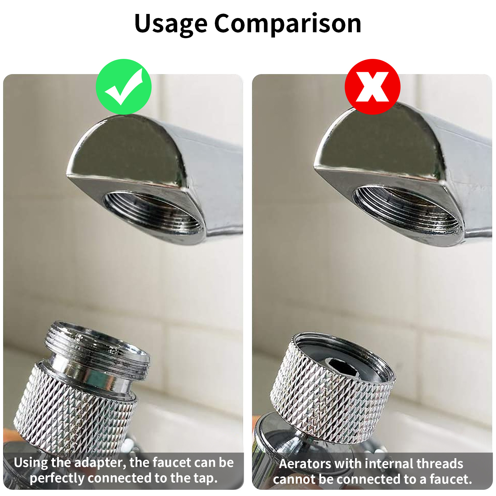 Acheter Adaptateur de robinet en laiton, purificateur d'eau, connecteur  d'aérateur, pièces de robinet de cuisine et de salle de bains