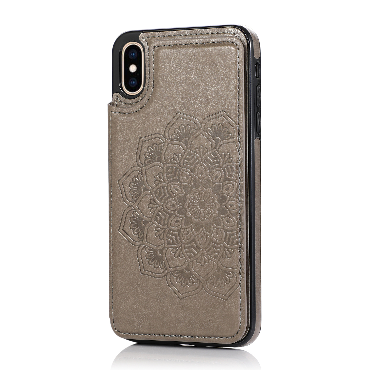 Embossed leather phone case