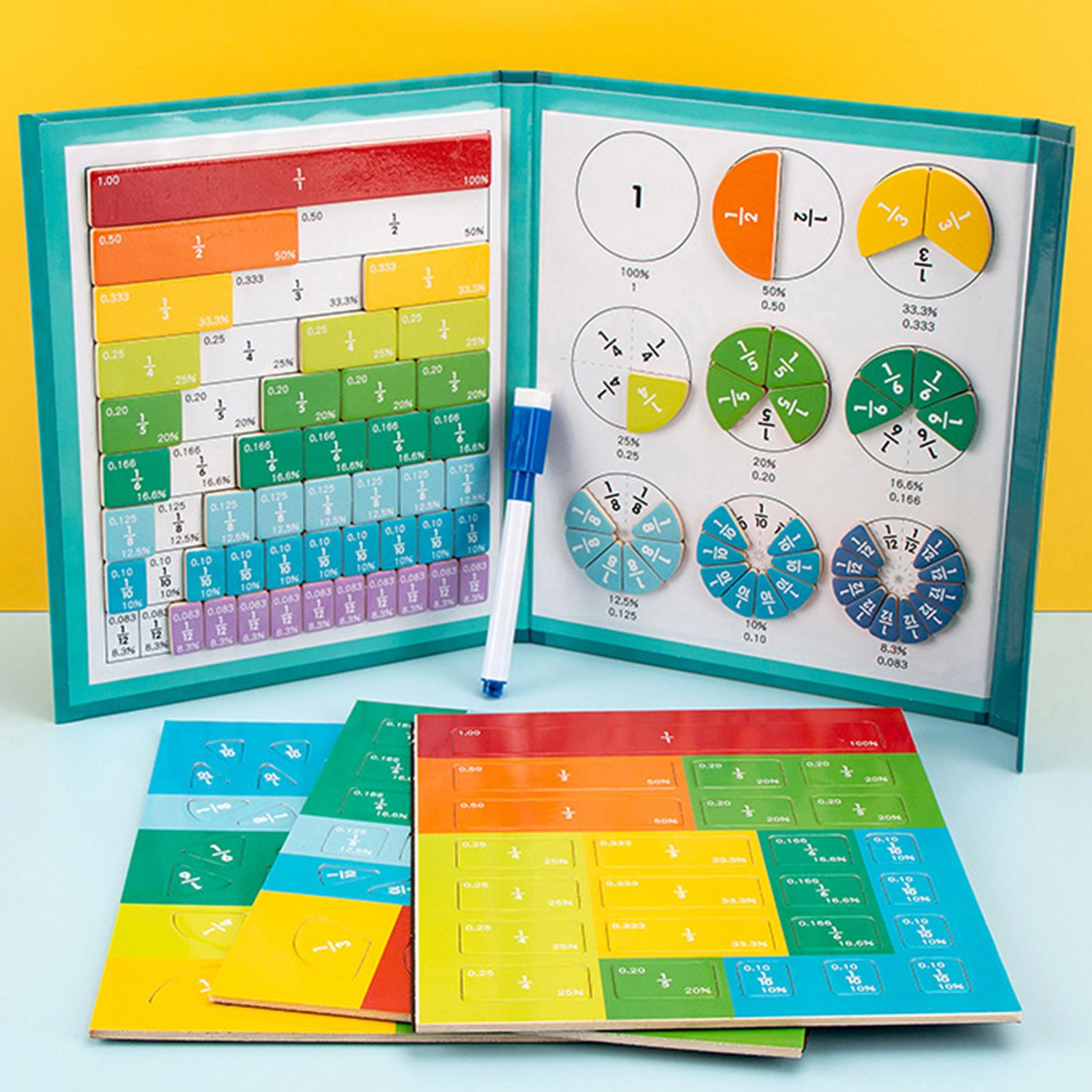 Frazione Multicolore Apprendimento Matematica Giocattoli Educativi Aritmetica Arcobaleno Intelligenza Forniture Per Lo Sviluppo Di Bambini dettagli 1