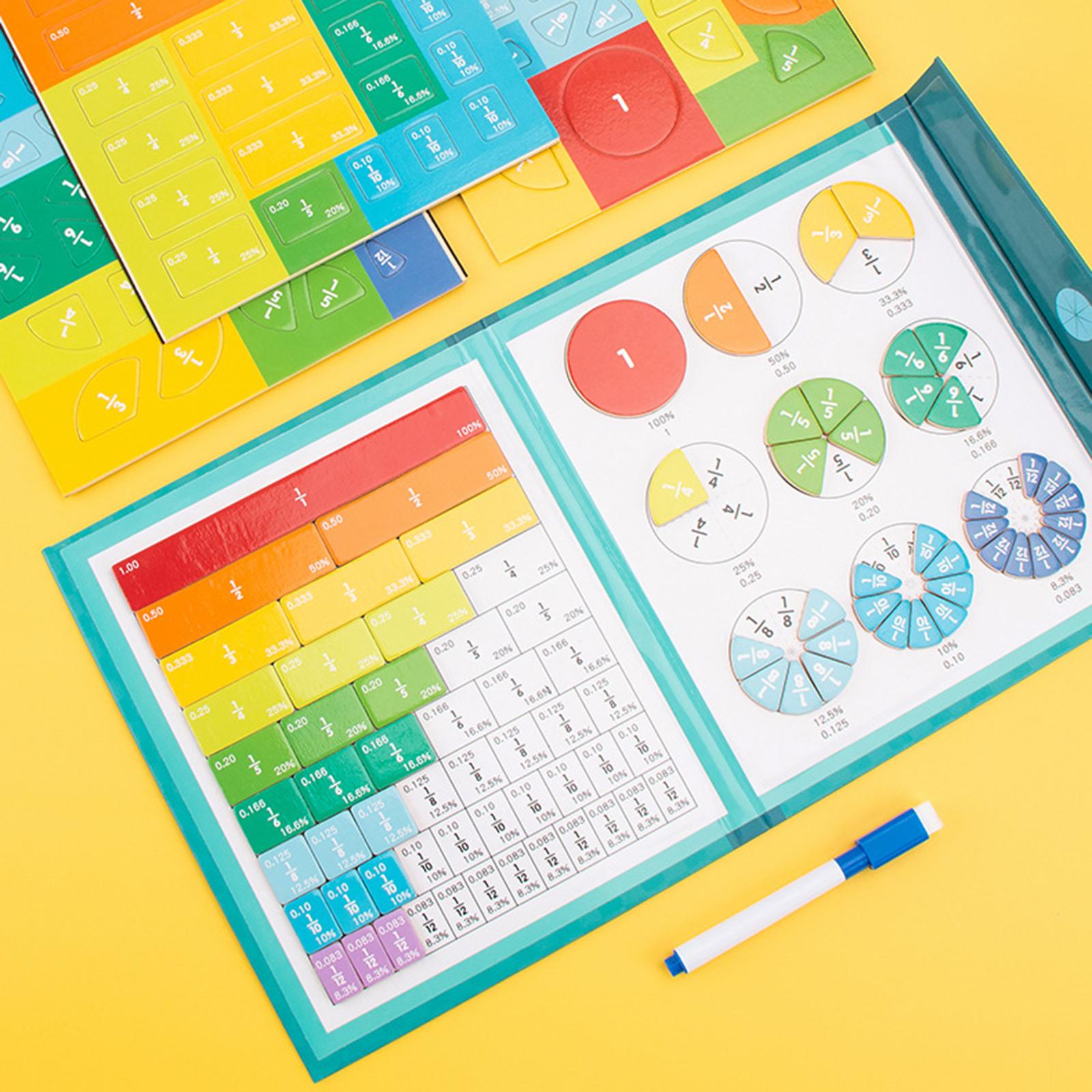 Frazione Multicolore Apprendimento Matematica Giocattoli Educativi Aritmetica Arcobaleno Intelligenza Forniture Per Lo Sviluppo Di Bambini dettagli 2