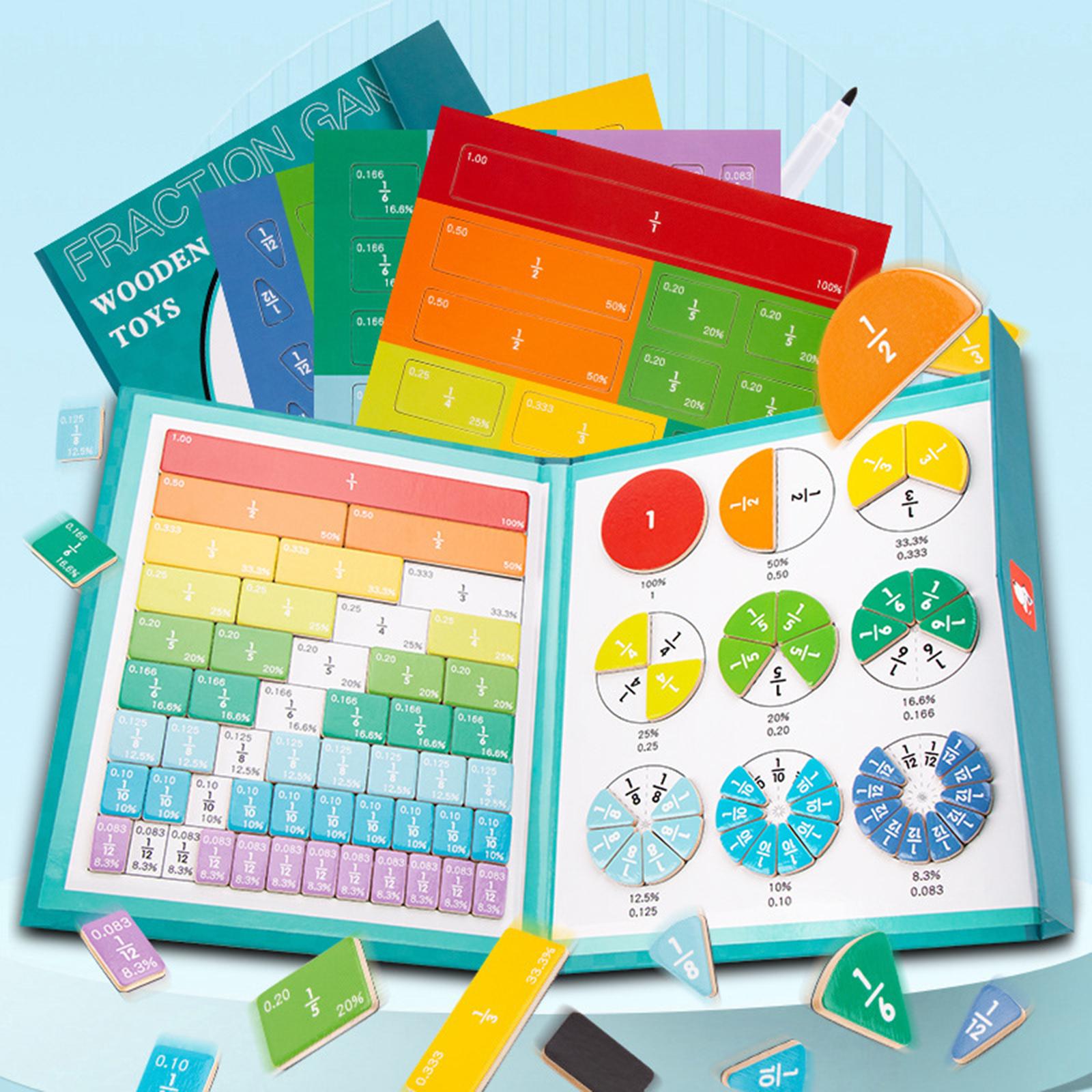 Frazione Multicolore Apprendimento Matematica Giocattoli Educativi Aritmetica Arcobaleno Intelligenza Forniture Per Lo Sviluppo Di Bambini dettagli 4