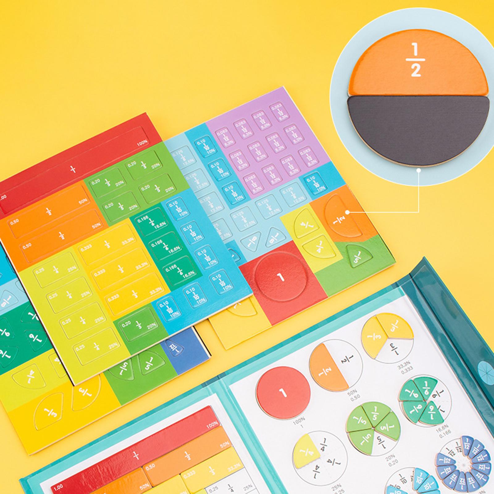 Frazione Multicolore Apprendimento Matematica Giocattoli Educativi Aritmetica Arcobaleno Intelligenza Forniture Per Lo Sviluppo Di Bambini dettagli 5