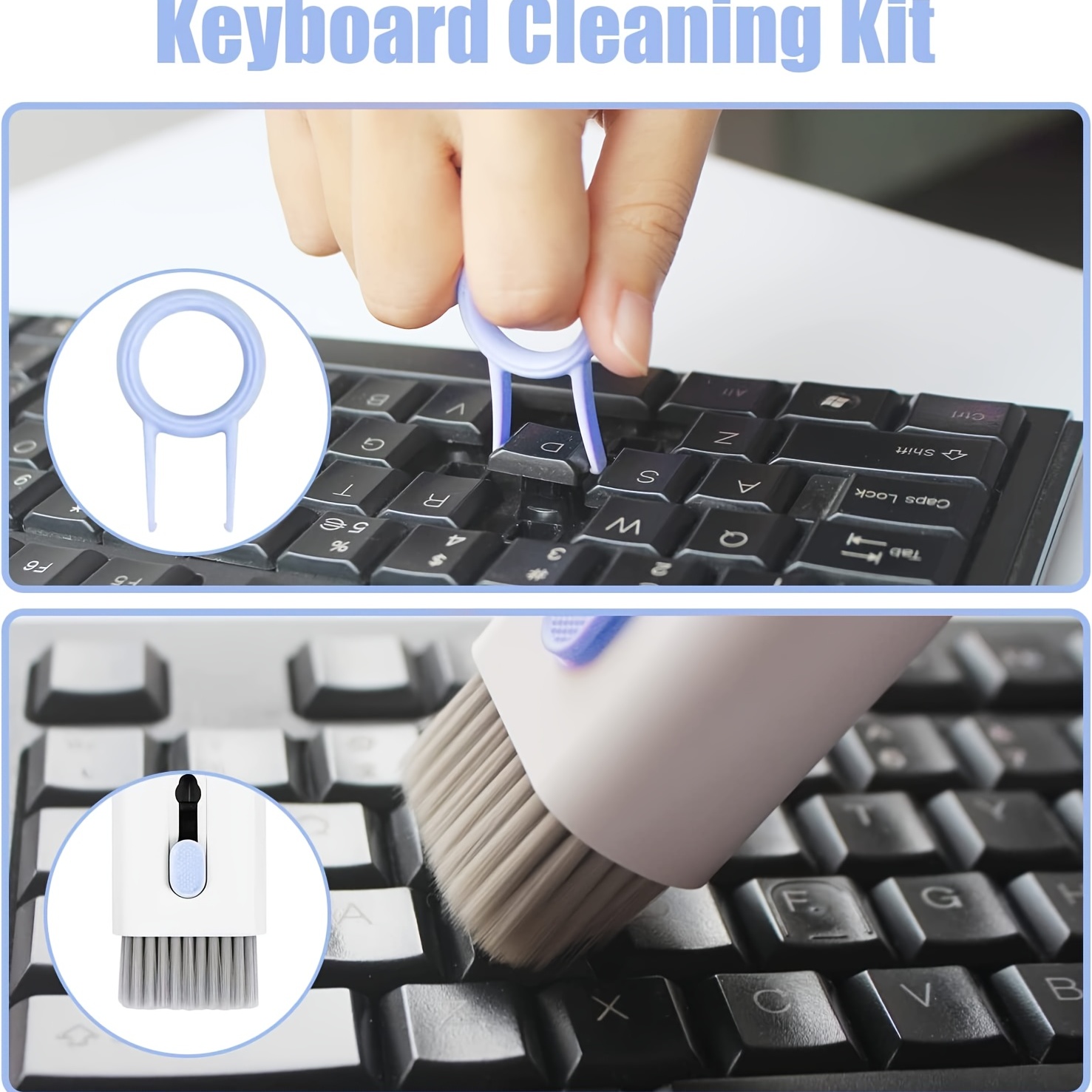Kit de limpieza 7 en 1 para teclado de ordenador, cepillo