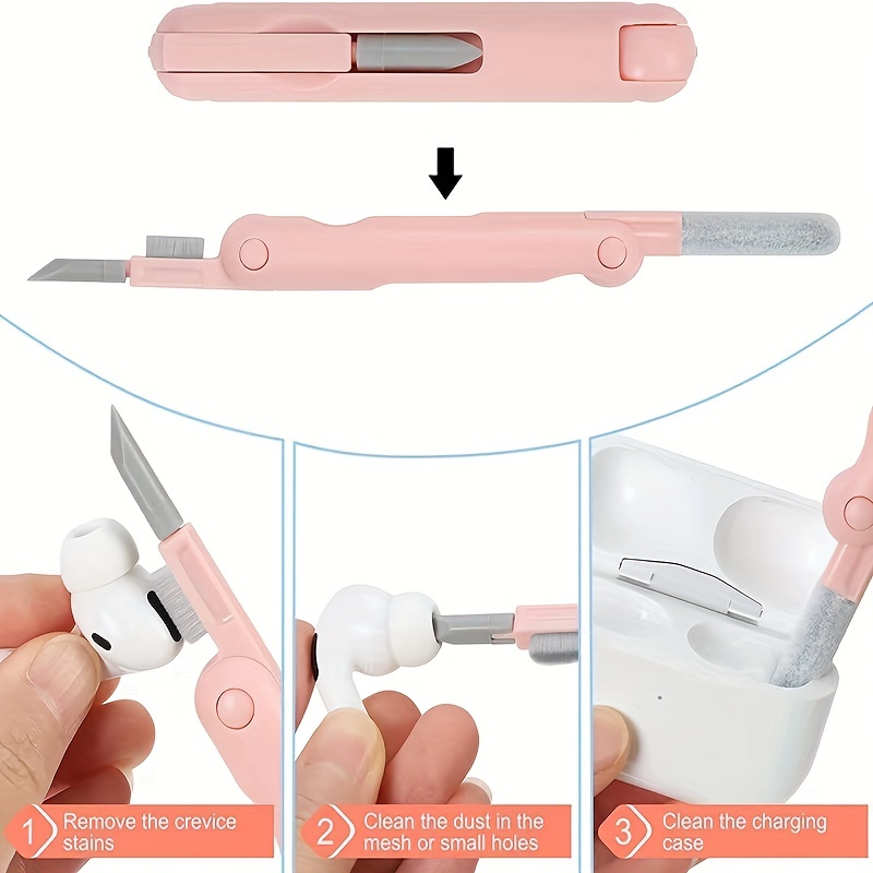 7-In-1 Portable Cleaning Kit Computer Headphone Cleaning Tool + Key Puller