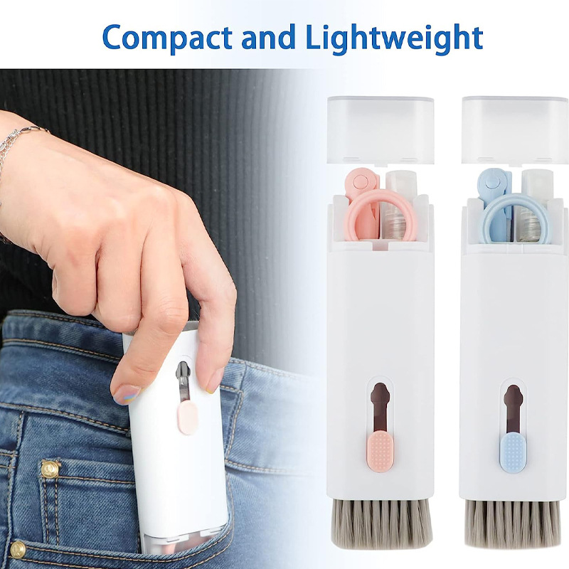 7-In-1 Portable Cleaning Kit Computer Headphone Cleaning Tool + Key Puller
