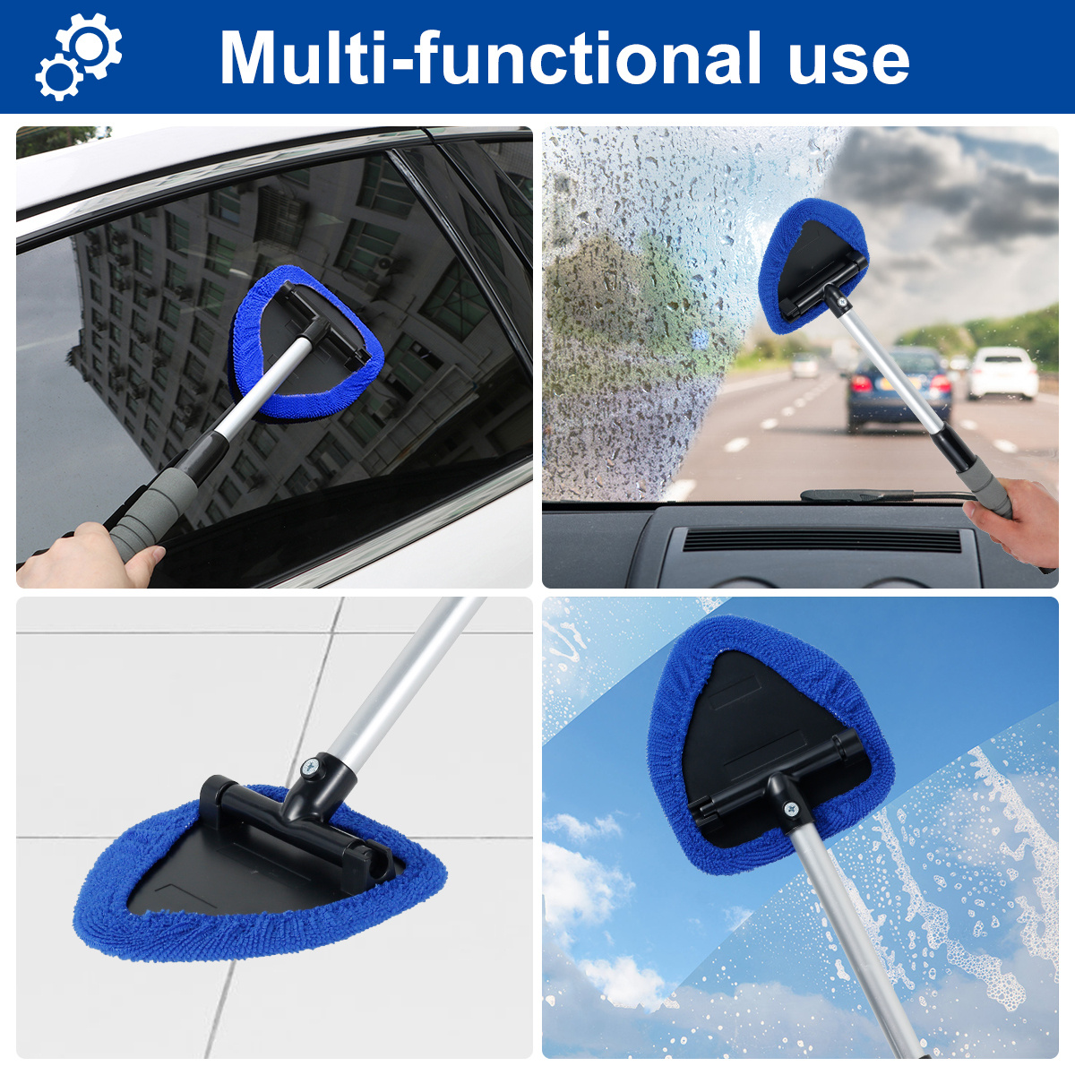 Car Windshield Cleaner Microfiber Car Window Cleaning Brush with