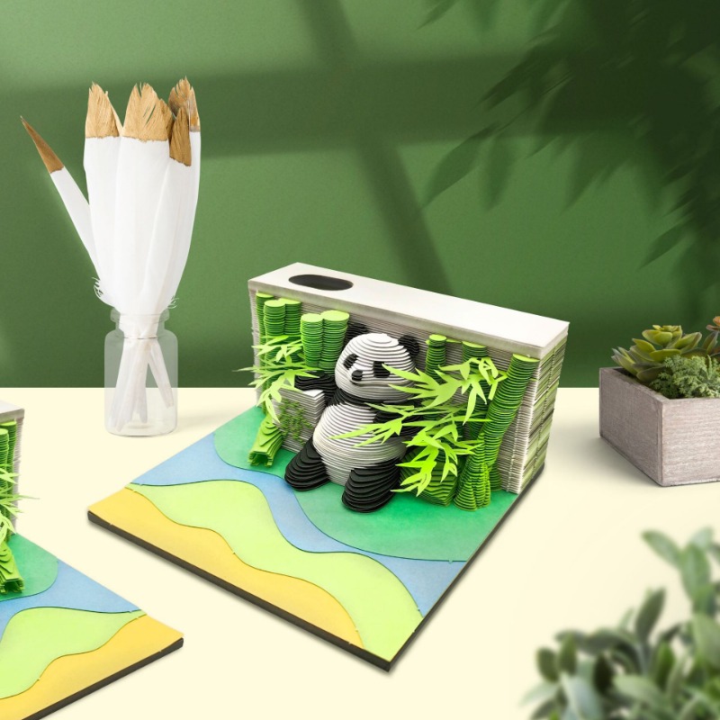 1pc Creative Laser Creux 3d Stéréo Fortune Panda Sticky Note - Temu Canada