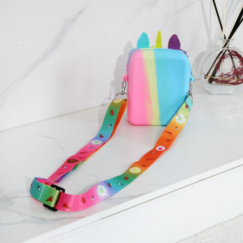 Bolso Mensajero Unicornio Lindo Silicona Niñas Monedero - Temu