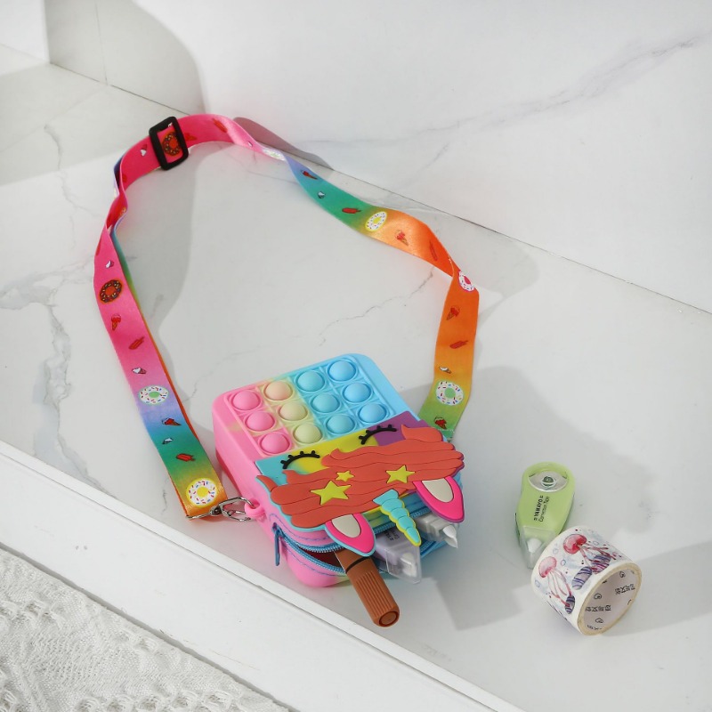 Bolso Mensajero Unicornio Lindo Silicona Niñas Monedero - Temu