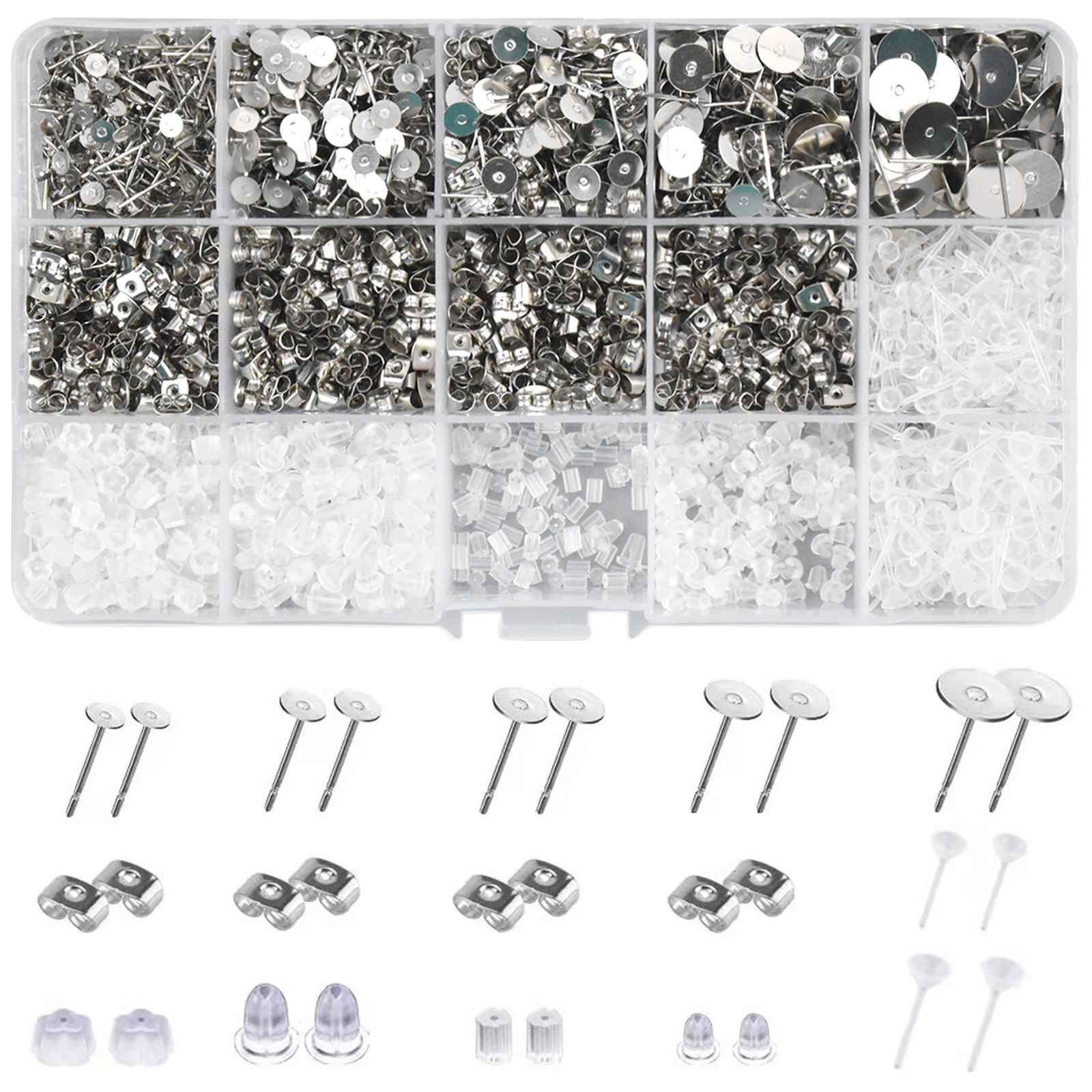 Clear Earring Backs, 200PCS Plastic Earring Stoppers, Tube Earring  Findings, Hypo-allergenic Jewelry Accessories