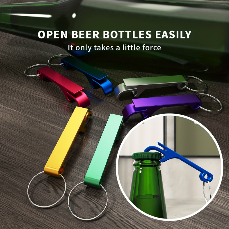 9 Colored Metal Bottle Openers Metal Keychain Bottle Opener Beverage Bottle  Opener For Men Women Small