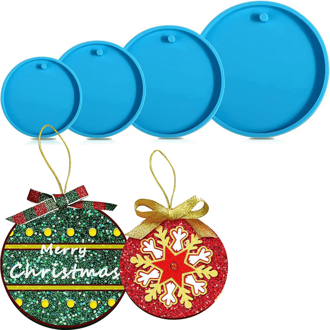 Christmas Ornaments Resin Keychain Silicone Molds Round - Temu